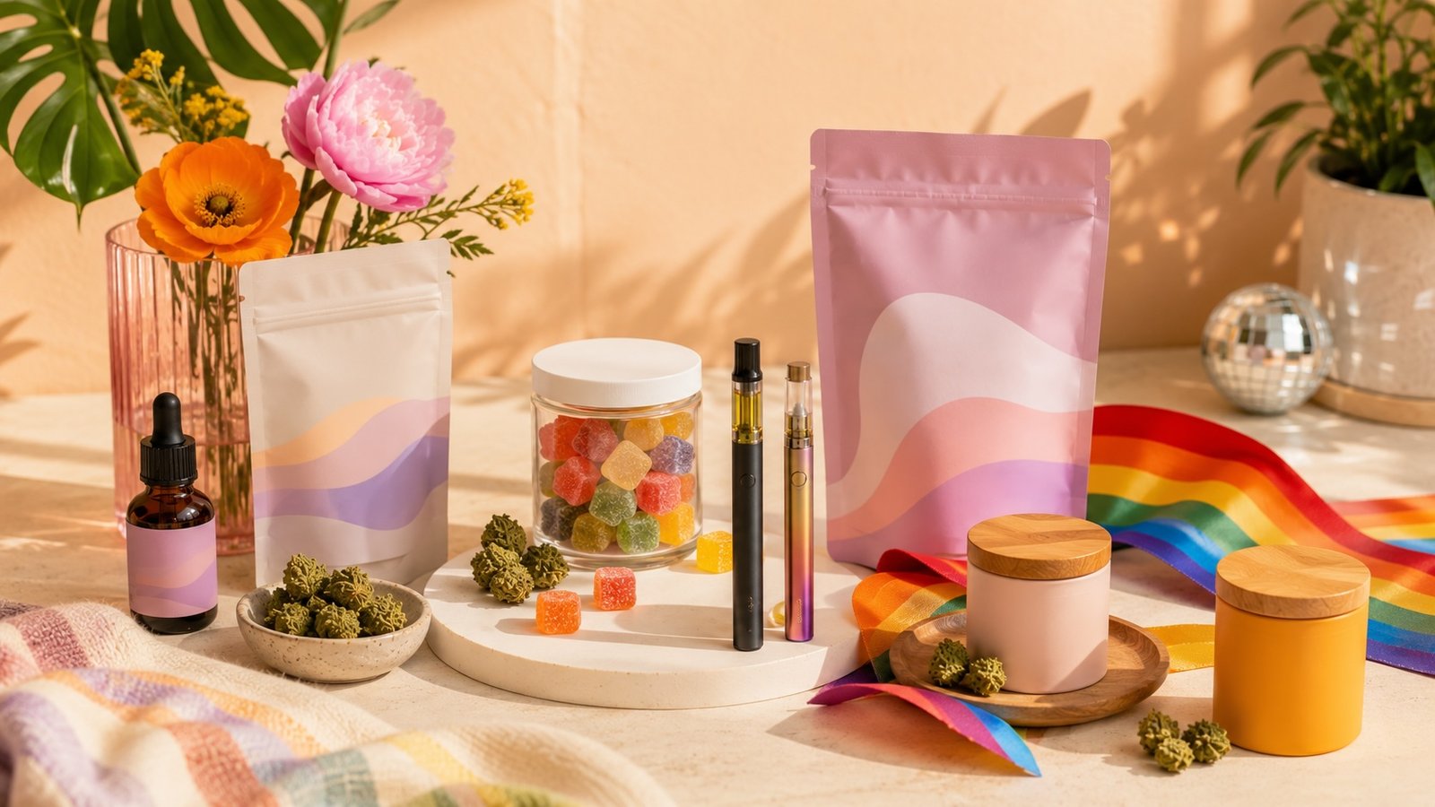 Mind35 Pride Month picks featuring colorful curated gummies vapes and bundle options